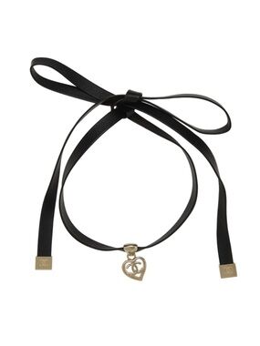 Chanel Leather CC Heart Pendant Choker Nana